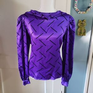 Vintage ♡ Silk Blouse w/ Scarf by David Hayes